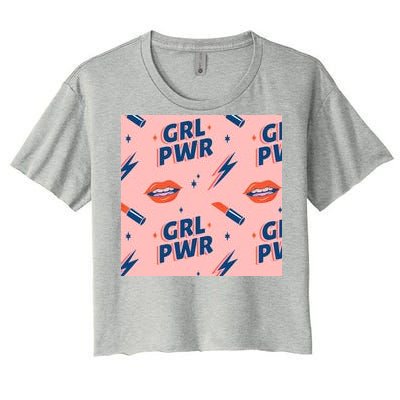 Girl Pwr Lipstick Women's Day Women's Crop Top Tee