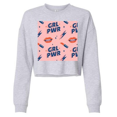 Girl Pwr Lipstick Women's Day Cropped Pullover Crew