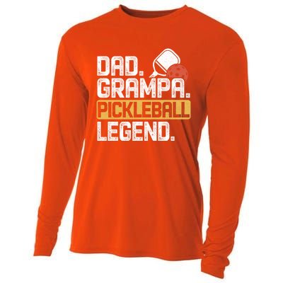 Grampa Pickleball Legend Dad Funny Meaningful Gift Cooling Performance Long Sleeve Crew