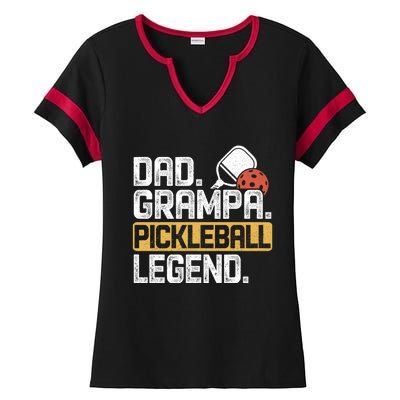 Grampa Pickleball Legend Dad Funny Meaningful Gift Ladies Halftime Notch Neck Tee