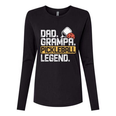 Grampa Pickleball Legend Dad Funny Meaningful Gift Womens Cotton Relaxed Long Sleeve T-Shirt