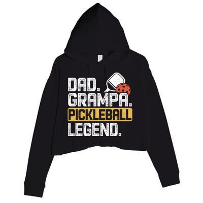 Grampa Pickleball Legend Dad Funny Meaningful Gift Crop Fleece Hoodie