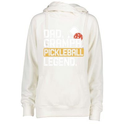 Grampa Pickleball Legend Dad Funny Meaningful Gift Womens Funnel Neck Pullover Hood