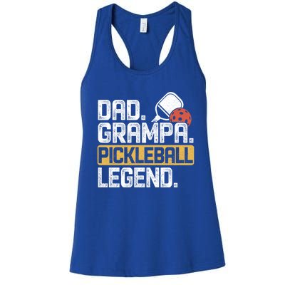 Grampa Pickleball Legend Dad Funny Meaningful Gift Women's Racerback Tank