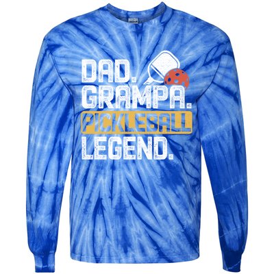 Grampa Pickleball Legend Dad Funny Meaningful Gift Tie-Dye Long Sleeve Shirt