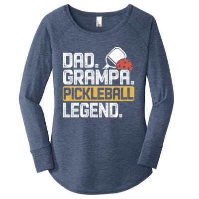 Grampa Pickleball Legend Dad Funny Meaningful Gift Women's Perfect Tri Tunic Long Sleeve Shirt