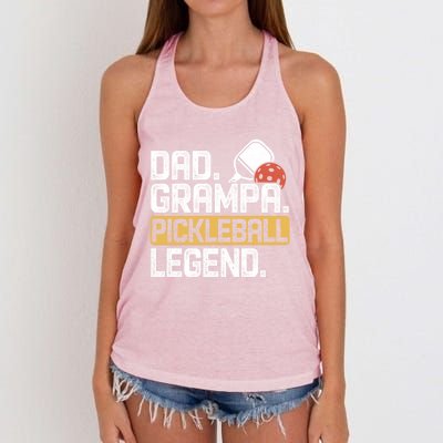 Grampa Pickleball Legend Dad Funny Meaningful Gift Women's Knotted Racerback Tank