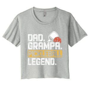 Grampa Pickleball Legend Dad Funny Meaningful Gift Women's Crop Top Tee