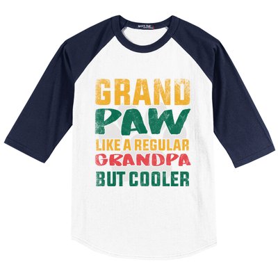 Grand Paw Like A Regular Grandpa But Cooler Dog Grandpa Tee Gift Baseball Sleeve Shirt