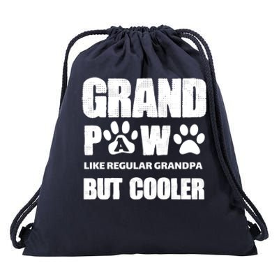 Grand Paw Like Regular Grandpa But Cooler Funny Fathers Day Gift Drawstring Bag