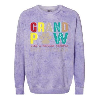 Grand Paw Like Regular Grandpa But Cooler Cool Gift Colorblast Crewneck Sweatshirt