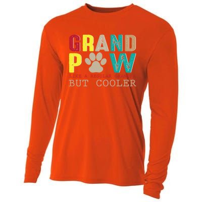 Grand Paw Like Regular Grandpa But Cooler Cool Gift Cooling Performance Long Sleeve Crew