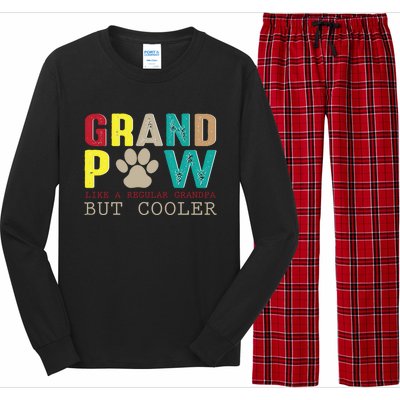 Grand Paw Like Regular Grandpa But Cooler Cool Gift Long Sleeve Pajama Set