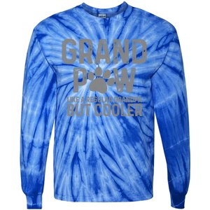 Grand Paw Like A Regular Grandpa But Cooler Dog Lover Gift Tie-Dye Long Sleeve Shirt