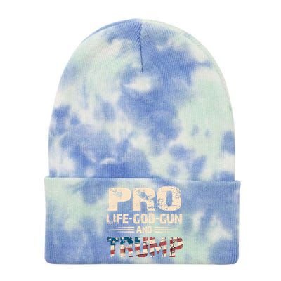 Great Pro Life God Gun Trump Usa Gift Tie Dye 12in Knit Beanie