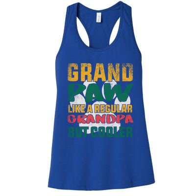 Grand Paw Like A Regular Grandpa But Cooler Dog Lovers Funny Gift Women's Racerback Tank