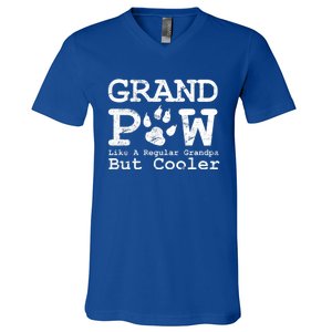 Grand Paw Like A Regular Grandpa But Cooler Dog Lovers Gift V-Neck T-Shirt