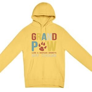 Grand Paw Like A Regular Grandpa But Cooler Dog Lovers Gift Premium Pullover Hoodie