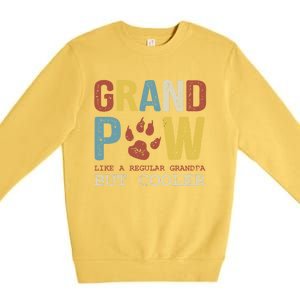 Grand Paw Like A Regular Grandpa But Cooler Dog Lovers Gift Premium Crewneck Sweatshirt