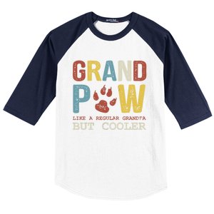 Grand Paw Like A Regular Grandpa But Cooler Dog Lovers Gift Baseball Sleeve Shirt