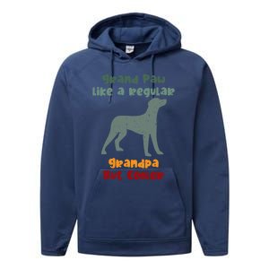 Grand Paw Like A Regular Grandpa But Cooler For Grandpa Funny Gift Performance Fleece Hoodie