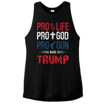 Great Pro Life Pro God Pro Gun Gift Ladies PosiCharge Tri-Blend Wicking Tank