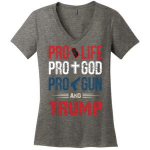 Great Pro Life Pro God Pro Gun Gift Women's V-Neck T-Shirt