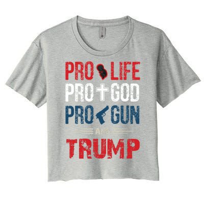 Great Pro Life Pro God Pro Gun Gift Women's Crop Top Tee