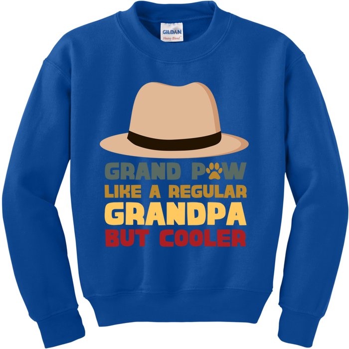 Grand Paw Like A Regular Grandpa But Cooler For Grandpa Gift Kids Sweatshirt