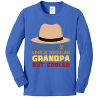 Grand Paw Like A Regular Grandpa But Cooler For Grandpa Gift Kids Long Sleeve Shirt