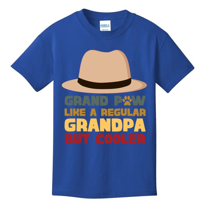 Grand Paw Like A Regular Grandpa But Cooler For Grandpa Gift Kids T-Shirt