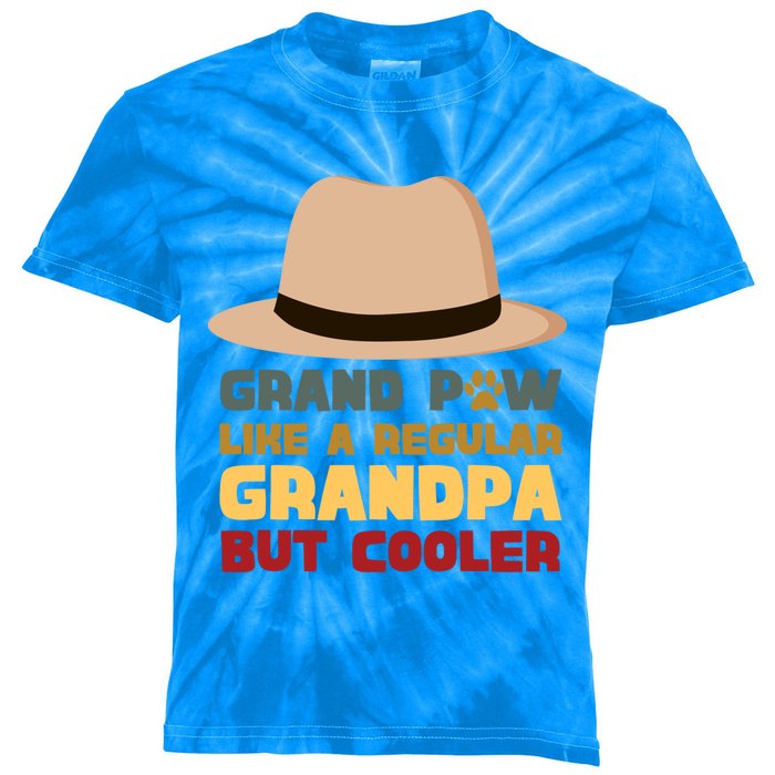 Grand Paw Like A Regular Grandpa But Cooler For Grandpa Gift Kids Tie-Dye T-Shirt