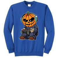 Gamer Pumpkin Lazy Halloween Costume Cool Videogame Gaming Gift Sweatshirt