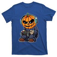 Gamer Pumpkin Lazy Halloween Costume Cool Videogame Gaming Gift T-Shirt