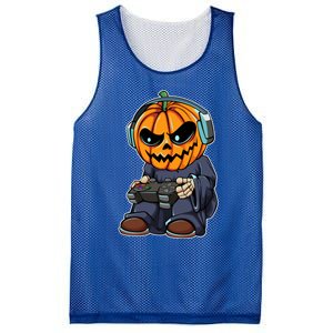 Gamer Pumpkin Lazy Halloween Costume Cool Videogame Gaming Gift Mesh Reversible Basketball Jersey Tank