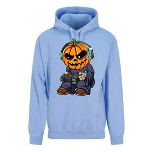 Gamer Pumpkin Lazy Halloween Costume Cool Videogame Gaming Gift Unisex Surf Hoodie