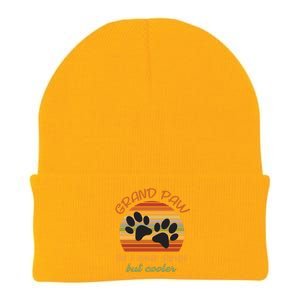 Grand Paw Like A Regular Grandpa But Cooler For Grandpa Cute Gift Knit Cap Winter Beanie