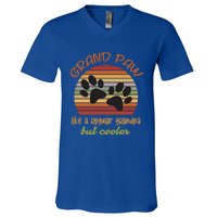 Grand Paw Like A Regular Grandpa But Cooler For Grandpa Cute Gift V-Neck T-Shirt