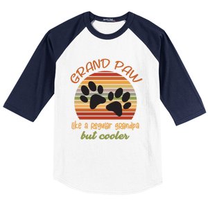 Grand Paw Like A Regular Grandpa But Cooler For Grandpa Cute Gift Baseball Sleeve Shirt