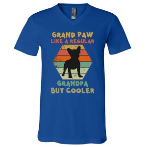 Grand Paw Like A Regular Grandpa But Cooler For Grandpa Gift V-Neck T-Shirt