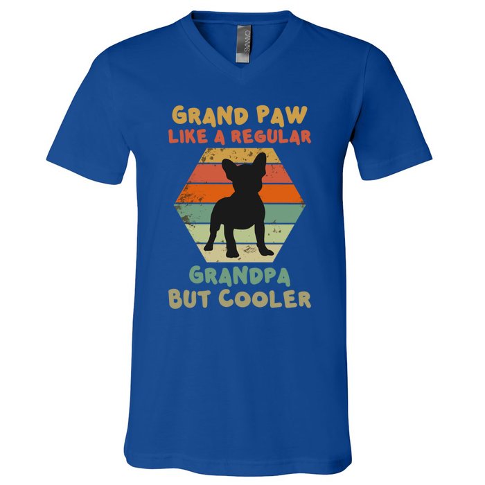 Grand Paw Like A Regular Grandpa But Cooler For Grandpa Gift V-Neck T-Shirt