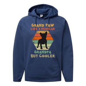 Grand Paw Like A Regular Grandpa But Cooler For Grandpa Gift Performance Fleece Hoodie