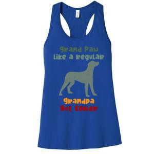 Grand Paw Like A Regular Grandpa But Cooler For Grandpa Meaningful Gift Women's Racerback Tank