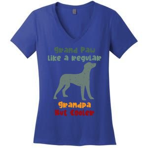 Grand Paw Like A Regular Grandpa But Cooler For Grandpa Meaningful Gift Women's V-Neck T-Shirt