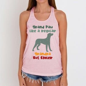 Grand Paw Like A Regular Grandpa But Cooler For Grandpa Meaningful Gift Women's Knotted Racerback Tank