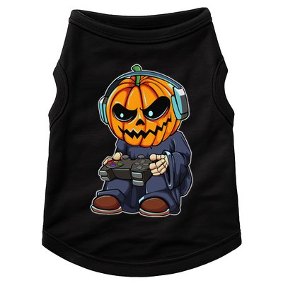 Gamer Pumpkin Lazy Halloween Costume Funny Gaming Videogame Doggie Tank