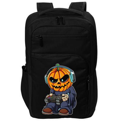 Gamer Pumpkin Lazy Halloween Costume Funny Gaming Videogame Impact Tech Backpack