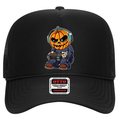 Gamer Pumpkin Lazy Halloween Costume Funny Gaming Videogame Trucker Hat