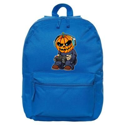 Gamer Pumpkin Lazy Halloween Costume Funny Gaming Videogame 16 in Basic Backpack