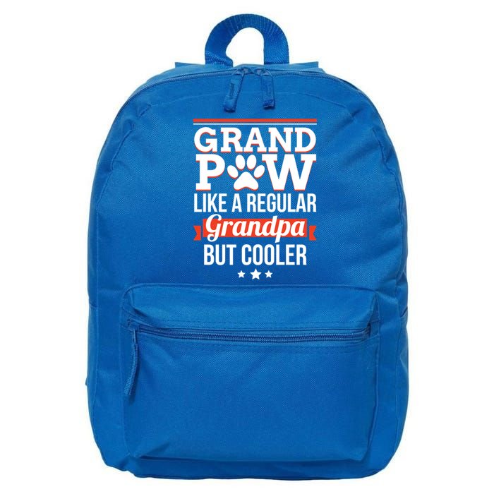 Grand Paw Like A Regular Grandpa But Cooler Funny Dog Dad Gift 16 in Basic Backpack